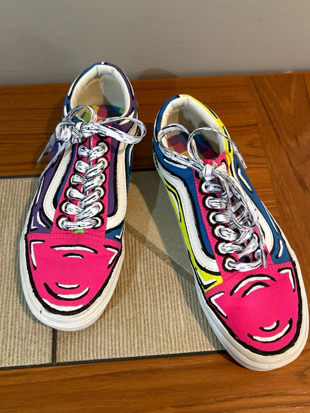 One of a Kind Upcycled Fluorescent Sneakers